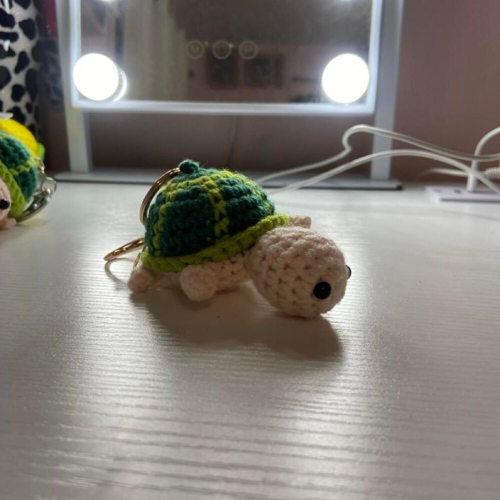 Handmade Crocheted Keychain Turtle